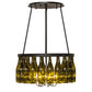 Meyda Lighting Tuscan Vineyard 26" 6-Light Textured Black Chandelier With 20 Green Wine Bottle Shade Glass