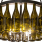 Meyda Lighting Tuscan Vineyard 26" 6-Light Textured Black Chandelier With 20 Green Wine Bottle Shade Glass