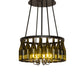 Meyda Lighting Tuscan Vineyard 26" 6-Light Textured Black Chandelier With 20 Green Wine Bottle Shade Glass