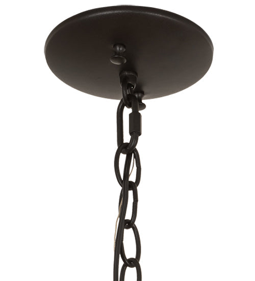 Meyda Lighting Tuscan Vineyard 26" 6-Light Textured Black Chandelier With Brown Shade