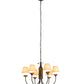 Meyda Lighting Tuscan Vineyard 26" 6-Light Textured Black Chandelier With Brown Shade