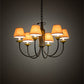 Meyda Lighting Tuscan Vineyard 26" 6-Light Textured Black Chandelier With Brown Shade