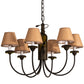 Meyda Lighting Tuscan Vineyard 26" 6-Light Textured Black Chandelier With Brown Shade