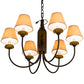 Meyda Lighting Tuscan Vineyard 26" 6-Light Textured Black Chandelier With Brown Shade