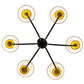 Meyda Lighting Tuscan Vineyard 26" 6-Light Textured Black Chandelier With Brown Shade