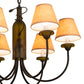 Meyda Lighting Tuscan Vineyard 26" 6-Light Textured Black Chandelier With Brown Shade