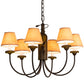Meyda Lighting Tuscan Vineyard 26" 6-Light Textured Black Chandelier With Brown Shade