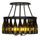 Meyda Lighting Tuscan Vineyard 26" 6-Light Textured Black Semi-flush Mount Light With 20 Green Wine Bottle Shade Glass