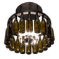Meyda Lighting Tuscan Vineyard 26" 6-Light Textured Black Semi-flush Mount Light With 20 Green Wine Bottle Shade Glass