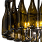 Meyda Lighting Tuscan Vineyard 26" 6-Light Textured Black Semi-flush Mount Light With 20 Green Wine Bottle Shade Glass