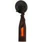 Meyda Lighting Tuscan Vineyard 3" Black Wall Sconce With Frosted Amber Wine Bottle Shade Glass