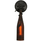 Meyda Lighting Tuscan Vineyard 3" Black Wall Sconce With Frosted Amber Wine Bottle Shade Glass