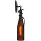 Meyda Lighting Tuscan Vineyard 3" Black Wall Sconce With Frosted Amber Wine Bottle Shade Glass