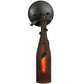 Meyda Lighting Tuscan Vineyard 3" Black Wall Sconce With Frosted Amber Wine Bottle Shade Glass