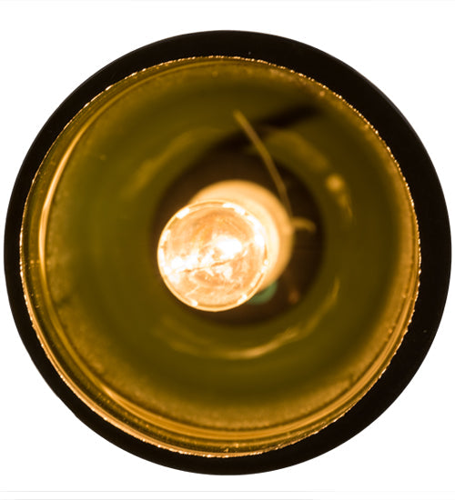 Meyda Lighting Tuscan Vineyard 3" Textured Black Mini Pendant Light With Frosted Green Wine Bottle Shade Glass