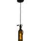 Meyda Lighting Tuscan Vineyard 32702 5" Textured Black Mini Pendant Light With Green Wine Bottle Shade Glass
