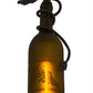 Meyda Lighting Tuscan Vineyard 32702 5" Textured Black Mini Pendant Light With Green Wine Bottle Shade Glass