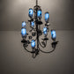 Meyda Lighting Tuscan Vineyard 34" 9-Light Textured Black Chandelier With Chrome Wine Bottle Shade