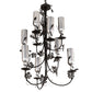 Meyda Lighting Tuscan Vineyard 34" 9-Light Textured Black Chandelier With Chrome Wine Bottle Shade