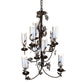 Meyda Lighting Tuscan Vineyard 34" 9-Light Textured Black Chandelier With Chrome Wine Bottle Shade