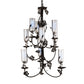Meyda Lighting Tuscan Vineyard 34" 9-Light Textured Black Chandelier With Chrome Wine Bottle Shade