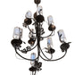 Meyda Lighting Tuscan Vineyard 34" 9-Light Textured Black Chandelier With Chrome Wine Bottle Shade