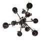 Meyda Lighting Tuscan Vineyard 34" 9-Light Textured Black Chandelier With Chrome Wine Bottle Shade