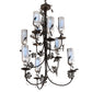 Meyda Lighting Tuscan Vineyard 34" 9-Light Textured Black Chandelier With Chrome Wine Bottle Shade