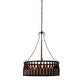 Meyda Lighting Tuscan Vineyard 36" 12-Light Textured Black Chandelier With 24 Amber Wine Bottle Shade Glass