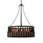 Meyda Lighting Tuscan Vineyard 36" 12-Light Textured Black Chandelier With 24 Amber Wine Bottle Shade Glass