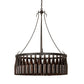 Meyda Lighting Tuscan Vineyard 36" 12-Light Textured Black Chandelier With 24 Amber Wine Bottle Shade Glass