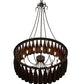 Meyda Lighting Tuscan Vineyard 36" 12-Light Textured Black Chandelier With 24 Amber Wine Bottle Shade Glass