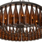 Meyda Lighting Tuscan Vineyard 36" 12-Light Textured Black Chandelier With 24 Amber Wine Bottle Shade Glass