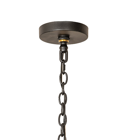 Meyda Lighting Tuscan Vineyard 36" 12-Light Textured Black Chandelier With 24 Amber Wine Bottle Shade Glass