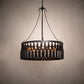 Meyda Lighting Tuscan Vineyard 36" 12-Light Textured Black Chandelier With 24 Amber Wine Bottle Shade Glass