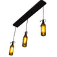 Meyda Lighting Tuscan Vineyard 36" 3-Light Textured Black Island Pendant Light With Green Wine Bottle Island Shade Glass