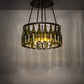 Meyda Lighting Tuscan Vineyard 36" 6-Light Textured Black Semi-flush Mount Light With 20 Green Wine Bottle Shade Glass