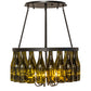 Meyda Lighting Tuscan Vineyard 36" 6-Light Textured Black Semi-flush Mount Light With 20 Green Wine Bottle Shade Glass