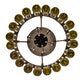 Meyda Lighting Tuscan Vineyard 36" 6-Light Textured Black Semi-flush Mount Light With 20 Green Wine Bottle Shade Glass