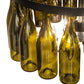 Meyda Lighting Tuscan Vineyard 36" 6-Light Textured Black Semi-flush Mount Light With 20 Green Wine Bottle Shade Glass