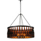Meyda Lighting Tuscan Vineyard 37" 12-Light Textured Black Estate Chandelier With Amber Wine Bottle Shade Glass