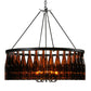 Meyda Lighting Tuscan Vineyard 37" 12-Light Textured Black Estate Chandelier With Amber Wine Bottle Shade Glass