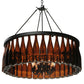 Meyda Lighting Tuscan Vineyard 37" 12-Light Textured Black Estate Chandelier With Amber Wine Bottle Shade Glass
