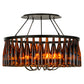 Meyda Lighting Tuscan Vineyard 38" 12-Light Textured Black Chandelier With 36 Amber Wine Bottle Shade Glass