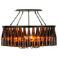 Meyda Lighting Tuscan Vineyard 38" 12-Light Textured Black Chandelier With 36 Amber Wine Bottle Shade Glass