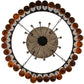 Meyda Lighting Tuscan Vineyard 38" 12-Light Textured Black Chandelier With 36 Amber Wine Bottle Shade Glass