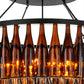 Meyda Lighting Tuscan Vineyard 38" 12-Light Textured Black Chandelier With 36 Amber Wine Bottle Shade Glass