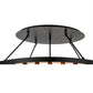 Meyda Lighting Tuscan Vineyard 38" 12-Light Textured Black Chandelier With 36 Amber Wine Bottle Shade Glass