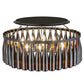 Meyda Lighting Tuscan Vineyard 38" 12-Light Textured Black Chandelier With Amber Wine Bottle Shade Glass