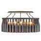 Meyda Lighting Tuscan Vineyard 38" 12-Light Textured Black Chandelier With Amber Wine Bottle Shade Glass
